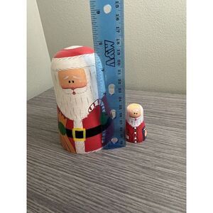 Hand-Painted Santa‎ Claus Nesting Dolls Set